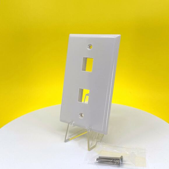 Steren 310-202 2-Cavity Ivory Keystone Plate Wall Plate (10-Pack) - Picture 3 of 16